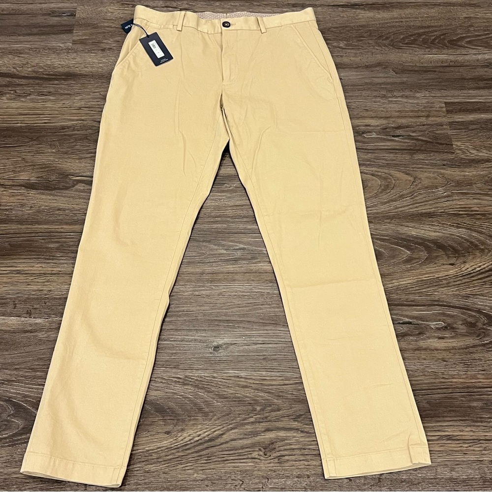T.M. LEWIN MEN’S MORETTI EXTRA SLIM TEXTURE OAT SIZE 32R PANTS- NEW WITH‎ TAGS